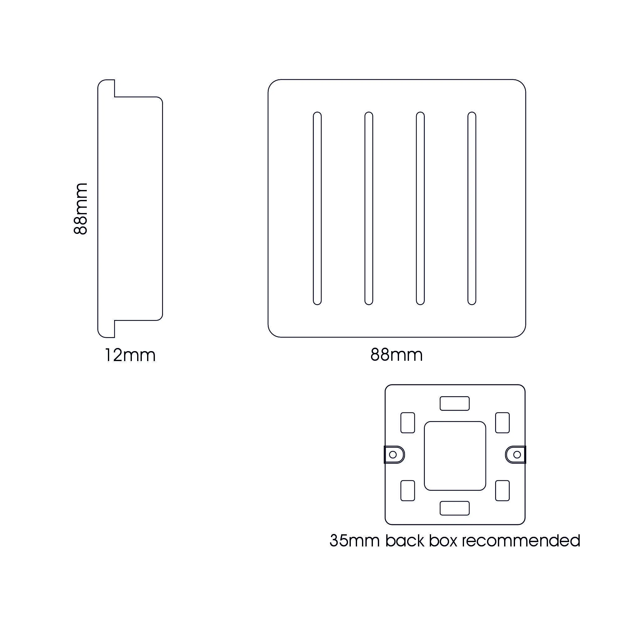 4 Gang 2 Way 10 Amp Rocker Silver ART-SS8SI  Trendi Platinum Silver